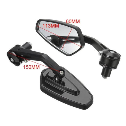 Motorcycle Rearview Mirror, Cherry Finish For Daily Riding - 113x60mm compact glass, distortion-free rear visibility for city and highway commutes