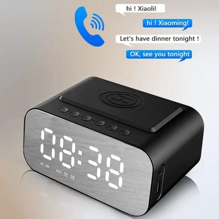 Bedside Clock Speaker With Wireless Charging Pad