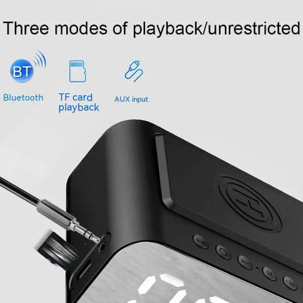 Bedside Clock Speaker With Wireless Charging Pad