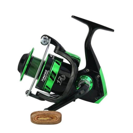YUMOSHI Gl Series Spinning Reels For Freshwater Fishing Silver - compact full-metal silver spinning reel with folding swing arm