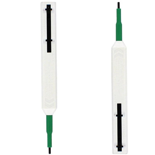 Handheld Fiber Optic Connector Cleaning Tool for Maintenance - compact handheld cleaner with green tip for quick dust removal during network repairs