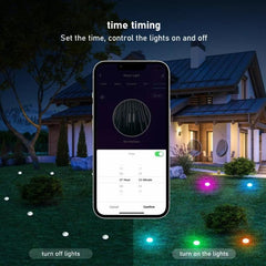 Bluetooth RGB Waterproof LED Lawn Light String with 15 Color-Changing LEDs - 10m Length