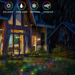 Bluetooth RGB Waterproof LED Lawn Light String with 15 Color-Changing LEDs - 10m Length