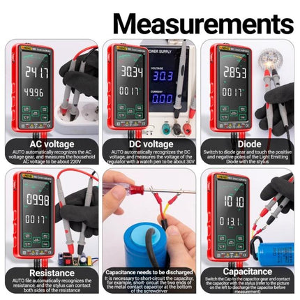 ANENG Rechargeable Multimeter for Everyday Electrical Testing - compact multimeter measuring AC/DC voltage, resistance, diode and capacitance in hands-on testing
