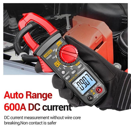 ANENG Clamp Meter for AC and DC Electrical Measurements handheld clamp meter measuring 600A DC current on car battery