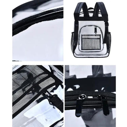 PVC Transparent Waterproof School Backpack Large Purple