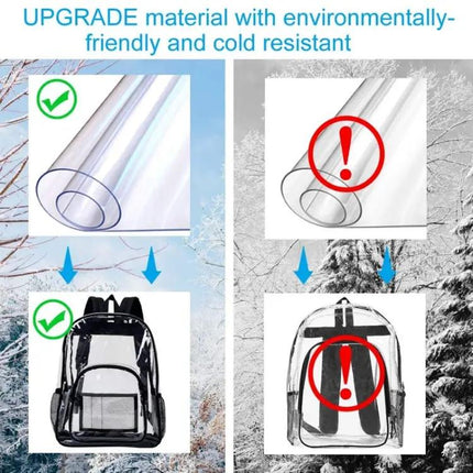 PVC Transparent Waterproof School Backpack Large Purple