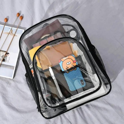 PVC Transparent Waterproof School Backpack Large Purple