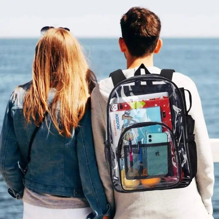 PVC Transparent Waterproof School Backpack Large Purple