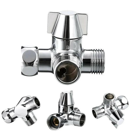 Easy Shower Diverter for Your Everyday Bathroom Routine - chrome three-way valve shower diverter for overhead and hand shower, prevents pressure loss