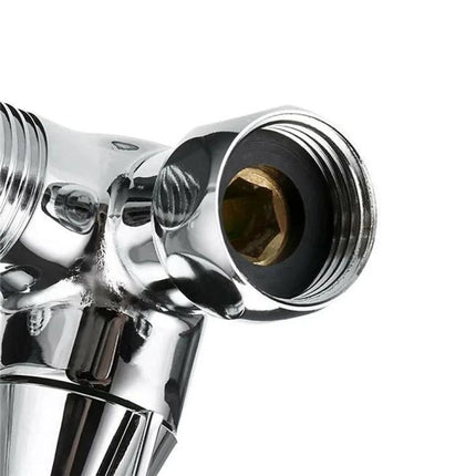 Easy Shower Diverter for Your Everyday Bathroom Routine chrome three-way valve close-up showing threaded connections