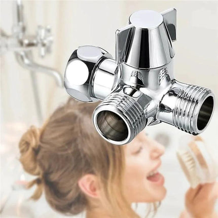 Easy Shower Diverter for Your Everyday Bathroom Routine - chrome three-way valve switching overhead and hand shower without pressure loss