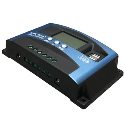 Solar Charge Controller for 12V and 24V Battery Systems - 16-level PWM regulator with LCD and USB ports for RVs and off-grid cabins