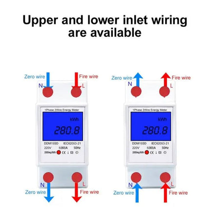 Single-Phase Multi-Function Rail Energy Meter with Backlight Display