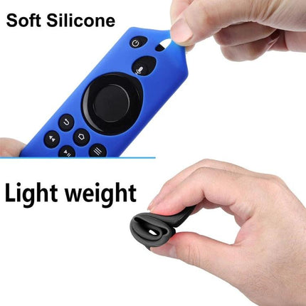 Silicone Protective Case for Amazon Fire TV Stick 4K 2nd Remote in blue showing soft, lightweight silicone and easy thumb access
