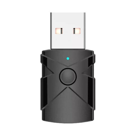 Car USB Bluetooth Receiver Transmitter 5 In 1 For In-Car Audio compact black USB adapter for hands-free calling and music streaming