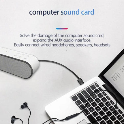 Car USB Bluetooth Receiver Transmitter 5 In 1 For In-Car Audio plugged into laptop USB to add Bluetooth audio streaming and AUX output to speakers and headphones