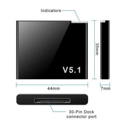 I-WAVE Bluetooth 5.1 30-Pin Audio Receiver Adapter