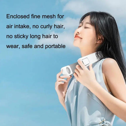 Wearable Neck Fan With 360 Degree Airflow Personal Cooling