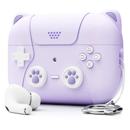 Cat Claw Silicone Case for Earphones During Daily Activities - lavender cat paw protective silicone earphone case