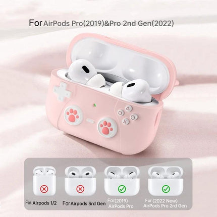 Cat Claw Silicone Case for Earphones During Daily Activities - pink shockproof silicone AirPods Pro case with cat paw design
