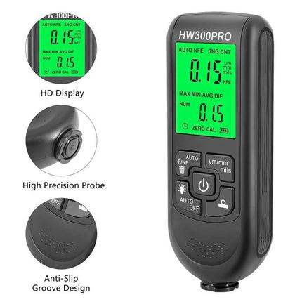 Coating Thickness Gauge for Paint and Industrial Use handheld digital gauge with HD display high precision probe and anti-slip design