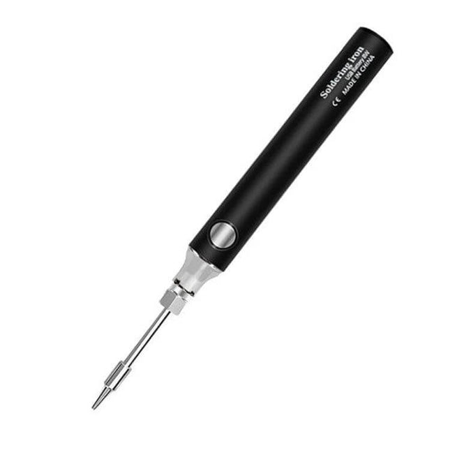 USB Cordless Soldering Pen For Small Electronics And DIY Projects shown in black compact USB-powered cordless soldering pen for precision work