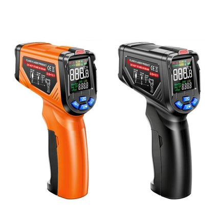 ANENG Infrared Thermometer for Non-Contact Food and Water Checks handheld infrared gun in orange and black showing digital display and buttons