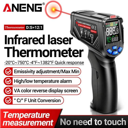 ANENG Infrared Thermometer for Non-Contact Food and Water Checks - handheld infrared laser thermometer for food, water, engine and household use