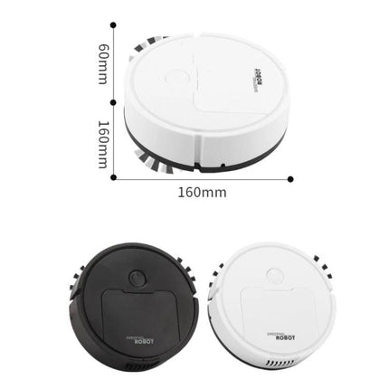 Mini Robotic Vacuum Cleaner for Daily Home Cleaning compact 160mm round robot vacuum in white and black for quick dust and debris pick-up