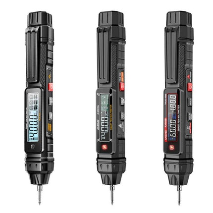 ANENG Non-Contact Digital Multimeter for Electrical Testing - pen-style tester showing three angled views with digital display and probe