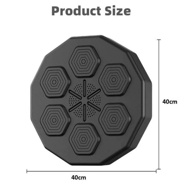 Bluetooth Intelligent Music Boxing Trainer Wall Mounted Home Practice — 40cm octagonal wall-mounted boxing pad with six LED zones and Bluetooth speaker