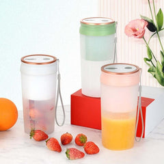 Portable 500ml USB Rechargeable Electric Juicer with 4 Stainless Steel Blades