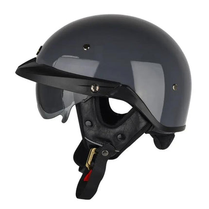 Motorcycle Half Helmet With Inner Mirror For Daily Riding Comfort