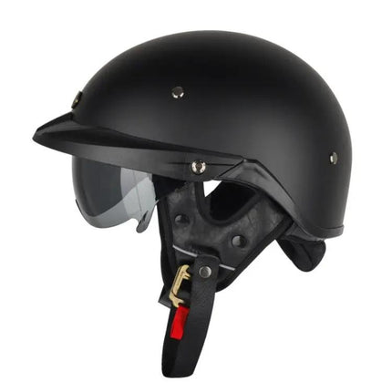 Motorcycle Half Helmet With Inner Mirror For Daily Riding Comfort