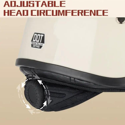 Motorcycle Half Helmet With Inner Mirror For Daily Riding Comfort