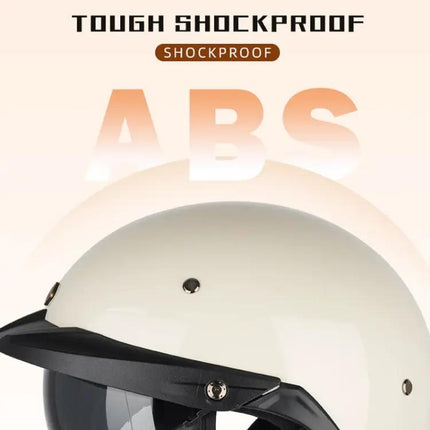 Motorcycle Half Helmet With Inner Mirror For Daily Riding Comfort