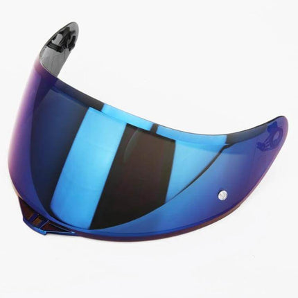 Motorcycle Helmet Lens With Anti Fog Spikes Replacement blue mirrored polycarbonate visor for quick swap and improved visibility