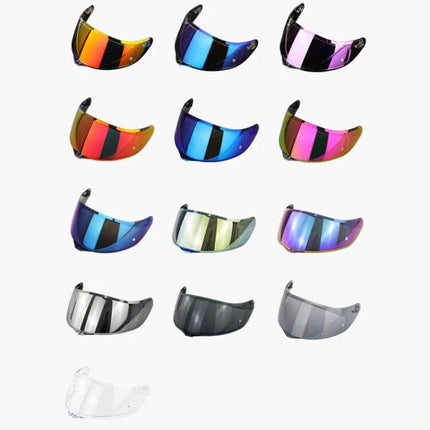 Motorcycle Helmet Lens With Anti Fog Spikes Replacement - assorted mirrored and clear polycarbonate visor lenses for quick helmet visor swap