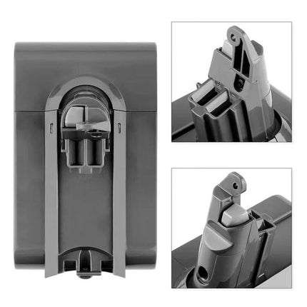 Dyson V6 Handheld Vacuum Replacement Battery Pack showing connector and fireproof casing for V6 handhelds