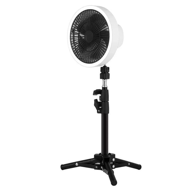 Portable Camping Tripod Fan With LED Light And Power Bank