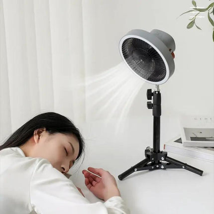 Portable Camping Tripod Fan With LED Light And Power Bank