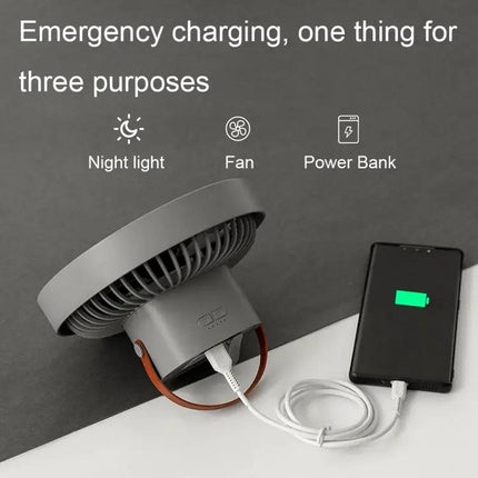 Portable Camping Tripod Fan With LED Light And Power Bank