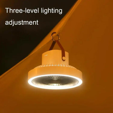 Portable Camping Tripod Fan With LED Light And Power Bank