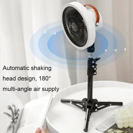 Portable Camping Tripod Fan With LED Light And Power Bank