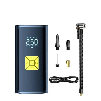 SUITU Air Pump for Daily Vehicle Tire Maintenance On The Go compact portable tire inflator with digital display, hose and nozzle accessories