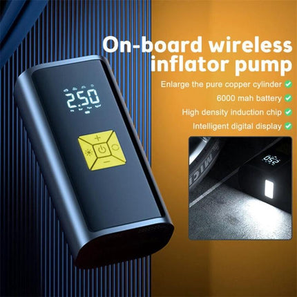 SUITU Air Pump for Daily Vehicle Tire Maintenance On The Go compact wireless inflator with digital display and built-in light