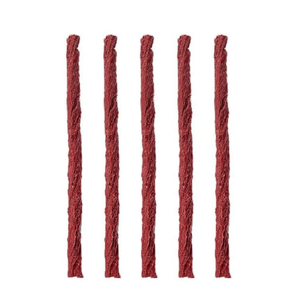 Adhesive Tire Repair Patches for Cars, Motorcycles, and Bikes, 5 Pack - five red nylon core butyl rubber tire repair strips for roadside puncture fixes