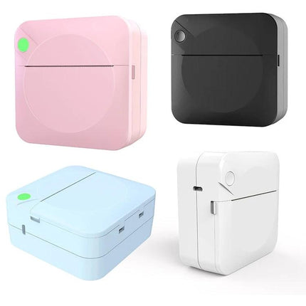 Compact Bluetooth Pocket Printer for Wireless Label Printing - compact portable white pink black blue mobile label and photo printer