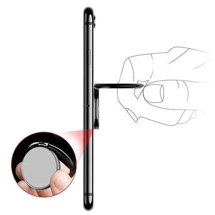 Full Metal Bracket 360 Degree Rotating Magnetic Phone Ring Buckle, 1pcs